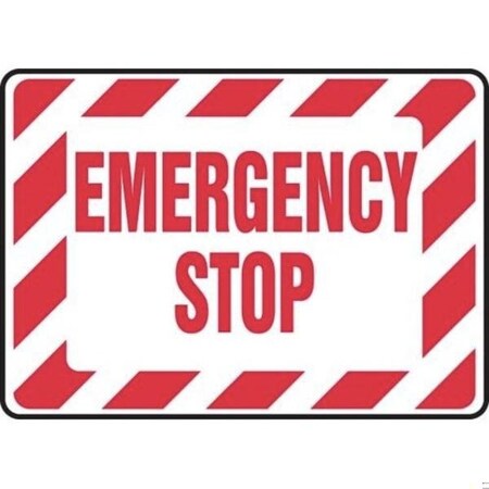 Accuform SAFETY SIGN EMERGENCY STOP 7 in X 10 in MELC541VS